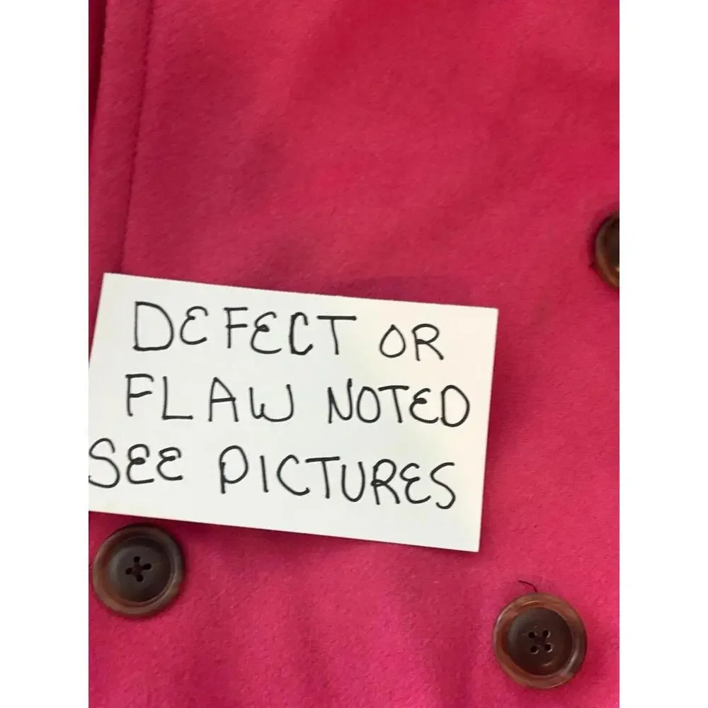 Womens Size Tall Small J crew Pea Coat breasted Wool blend lined Pink Old Money‎